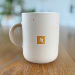 Nespresso Cream Mug with Gold Accents